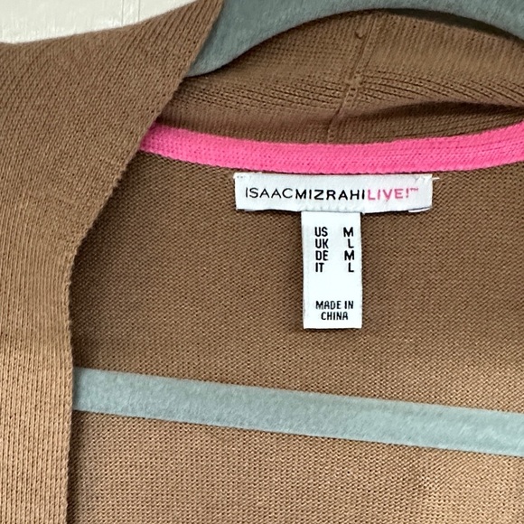 Isaac Mizrahi Camel Open Front Sweater - Picture 2 of 7
